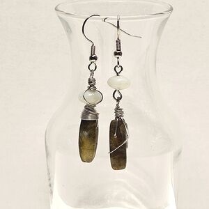 Labradorite and Amazonite Beaded Earrings